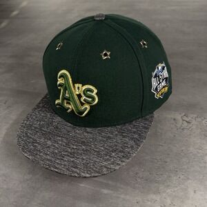 Oakland A's Athletics Hat New Era Cap 7 7/8 Green Gray 2016 All‎ Star Game Patch